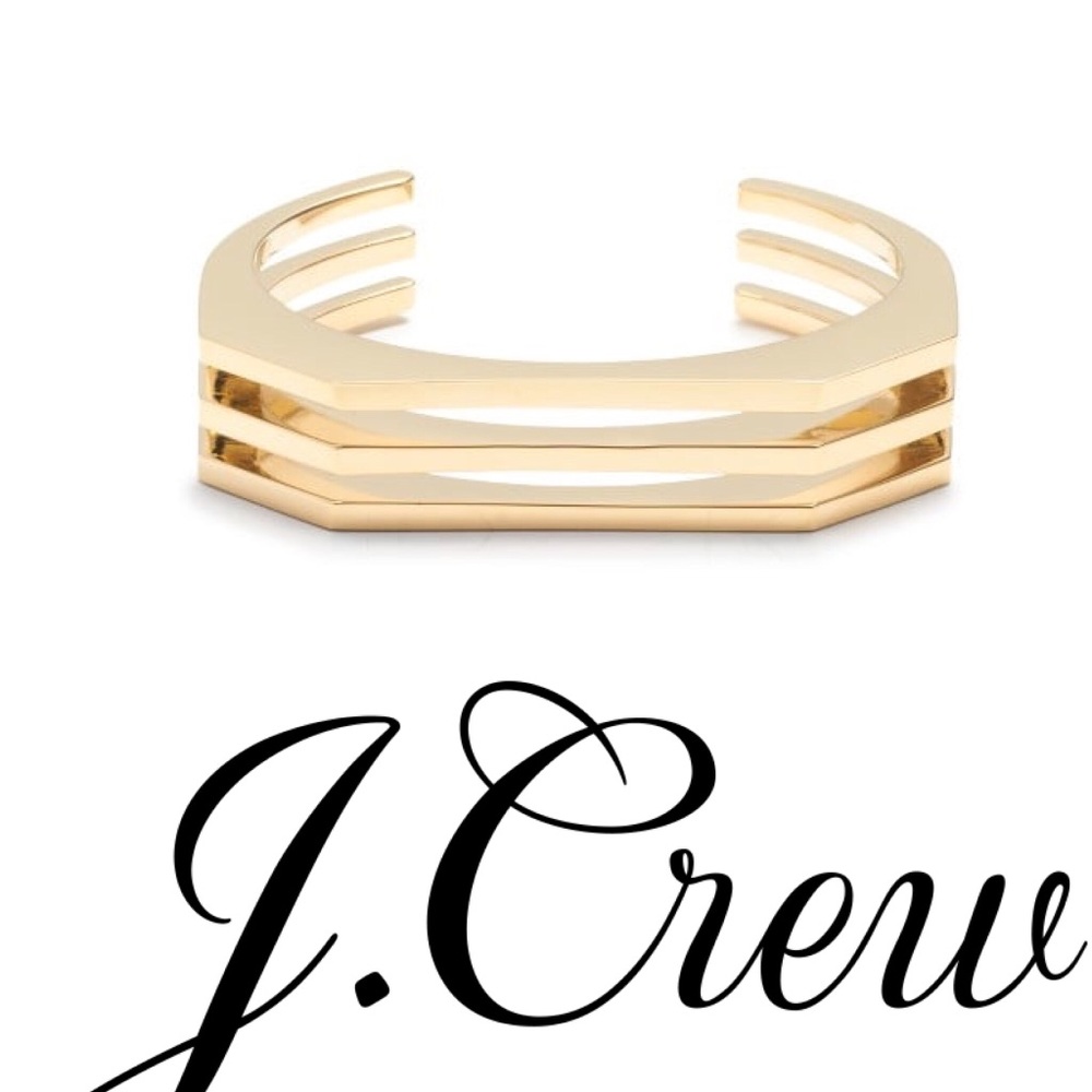 J Crew Gold Plated Sliced Cuff Bracelet